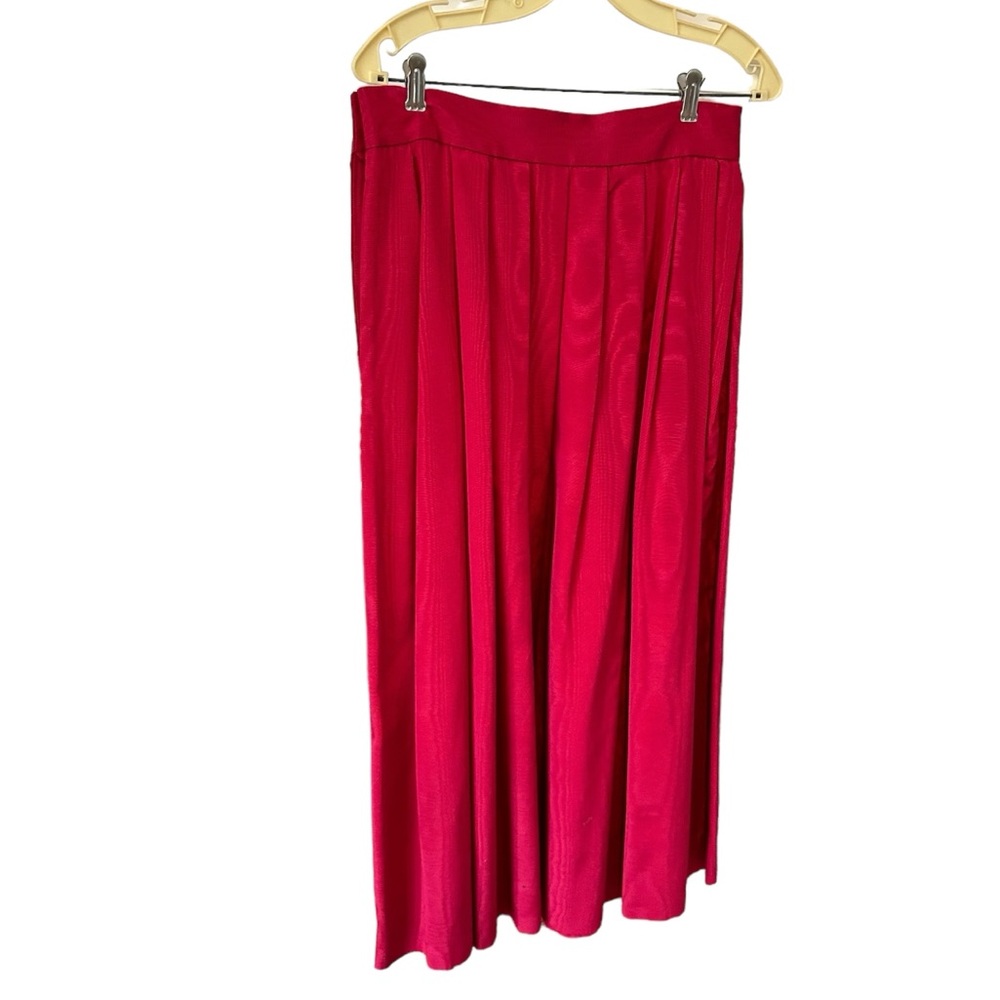 VTG Talbots Susan Bristol Pleated Midi Skirt Sz 12 Red Butter Mom 90s